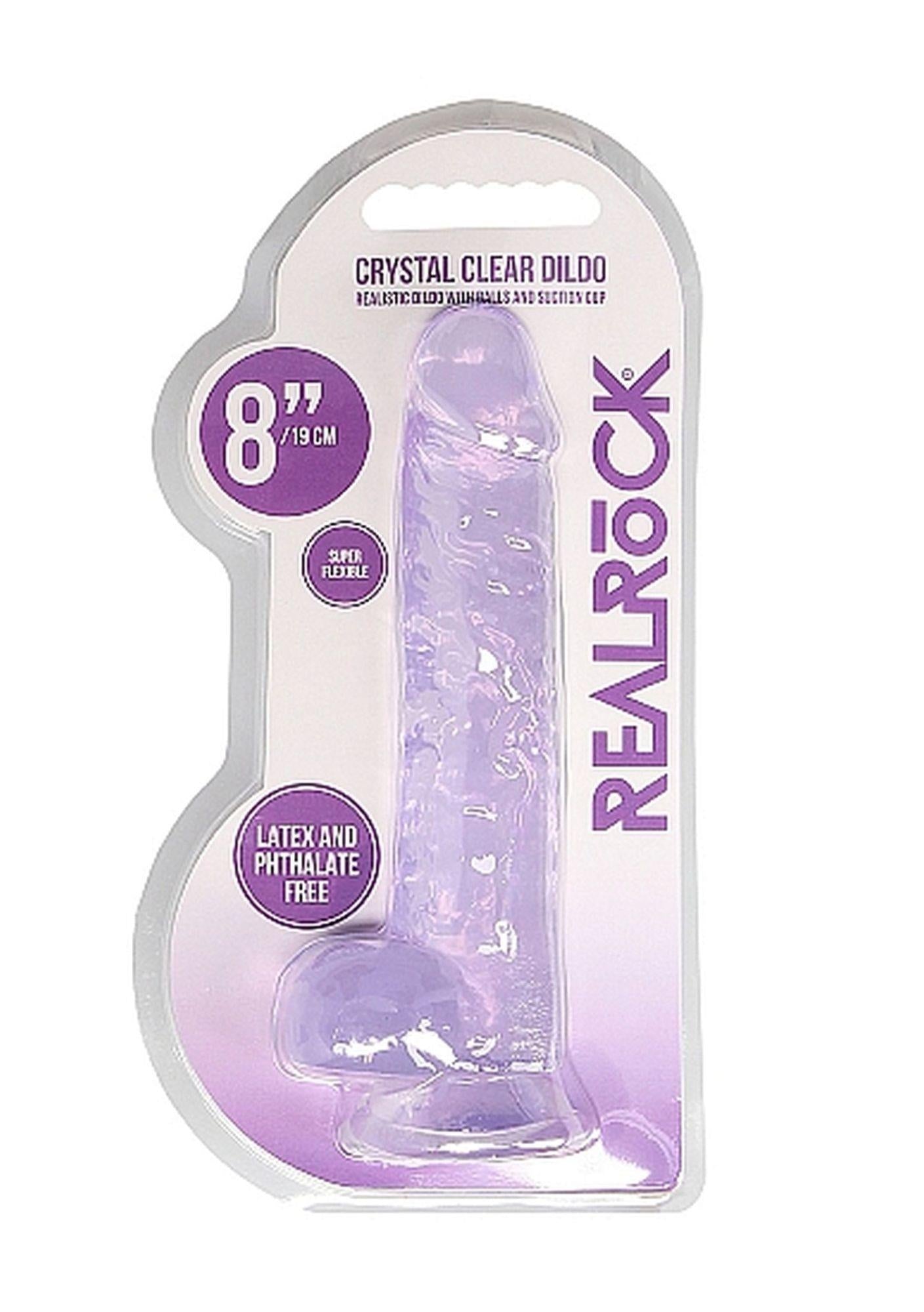 2-Duże fioletowe dildo z przyssawką i jądrami 21cm-2