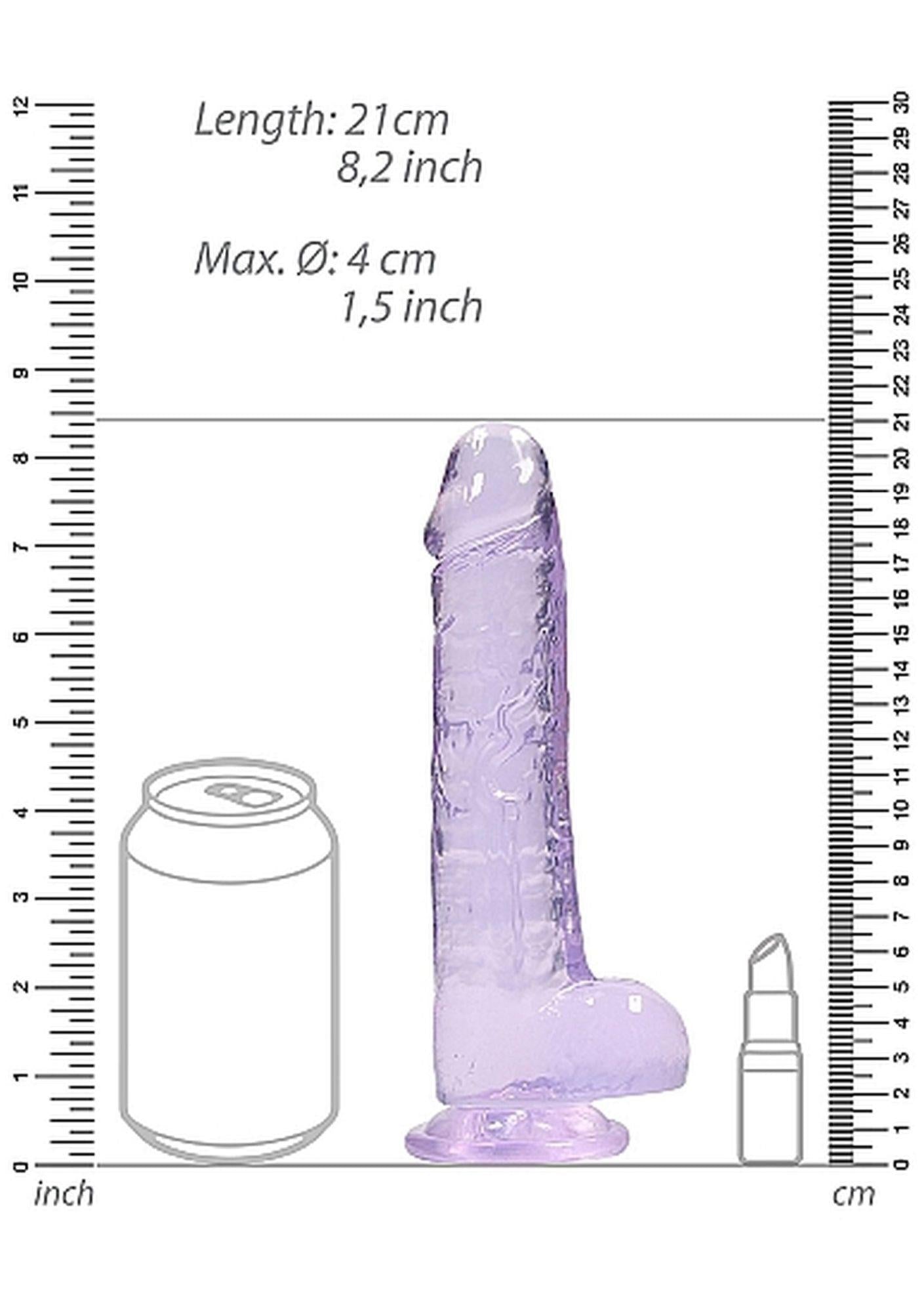 3-Duże fioletowe dildo z przyssawką i jądrami 21cm-3