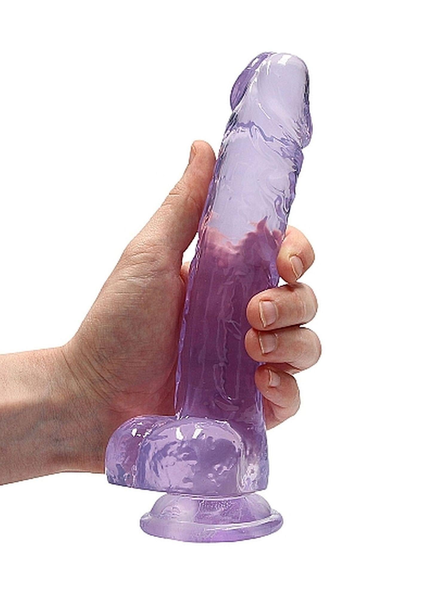 7-Duże fioletowe dildo z przyssawką i jądrami 21cm-7