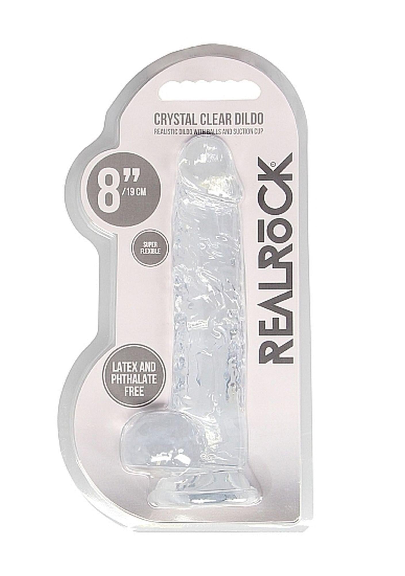 2-Przezroczyste dildo gumowe z prostym trzonem 21cm-2