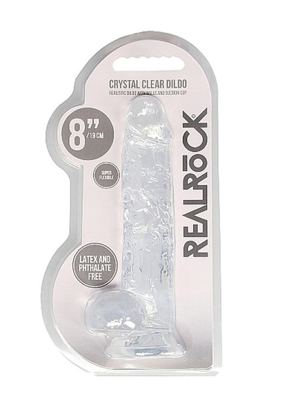 2-Przezroczyste dildo gumowe z prostym trzonem 21cm-2
