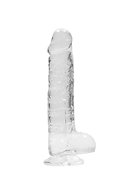 4-Przezroczyste dildo gumowe z prostym trzonem 21cm-4