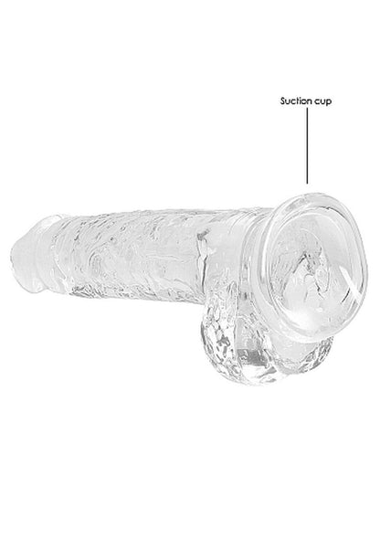 5-Przezroczyste dildo gumowe z prostym trzonem 21cm-5