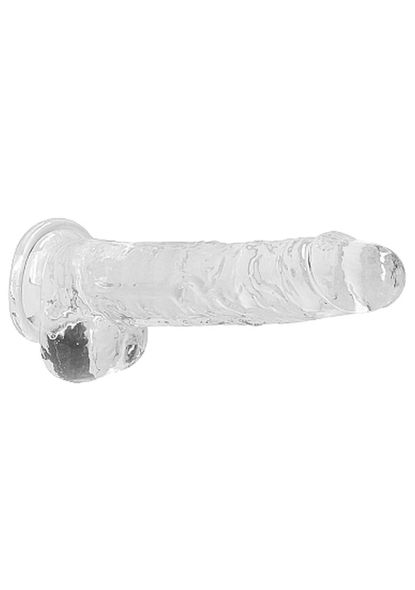 6-Przezroczyste dildo gumowe z prostym trzonem 21cm-6