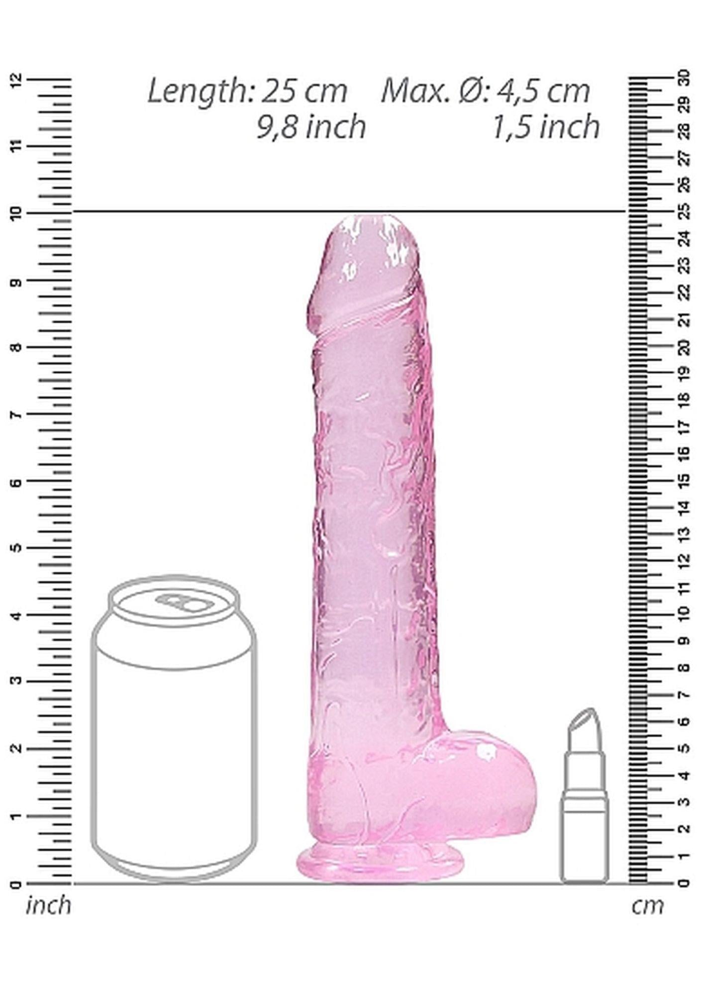 3-9" / 23 cm Realistic Dildo With Balls - Pink-3