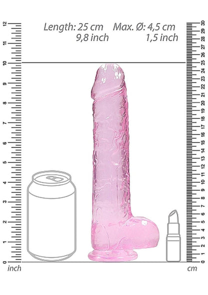 3-9" / 23 cm Realistic Dildo With Balls - Pink-3