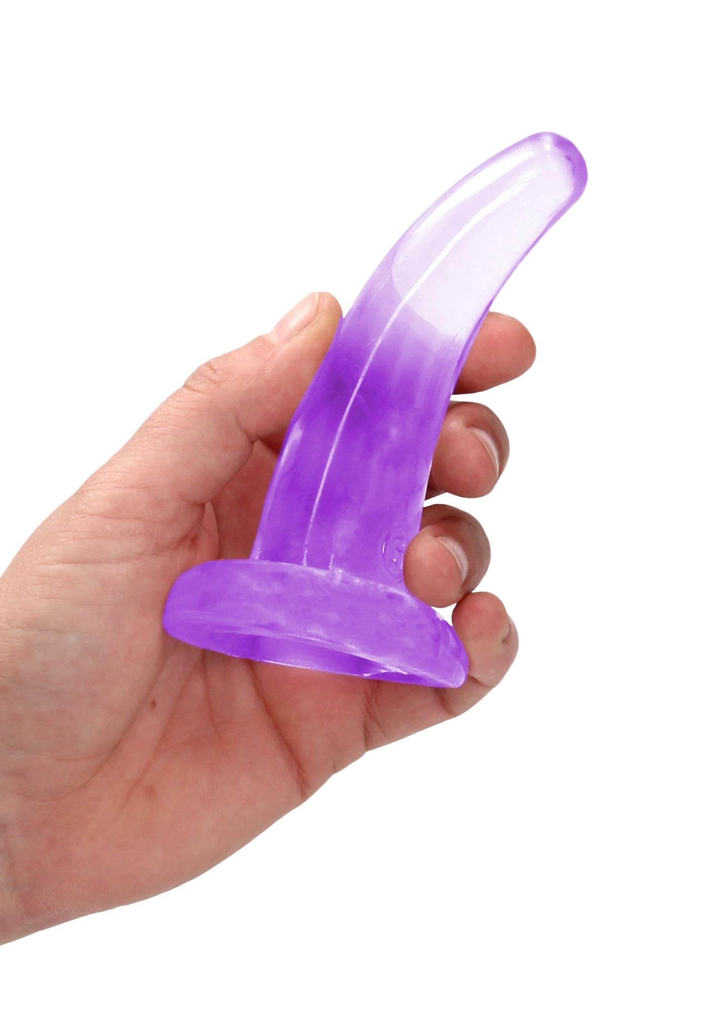 3-Dildo zakrzywione fiolet z mocną przyssawką 12 cm-3