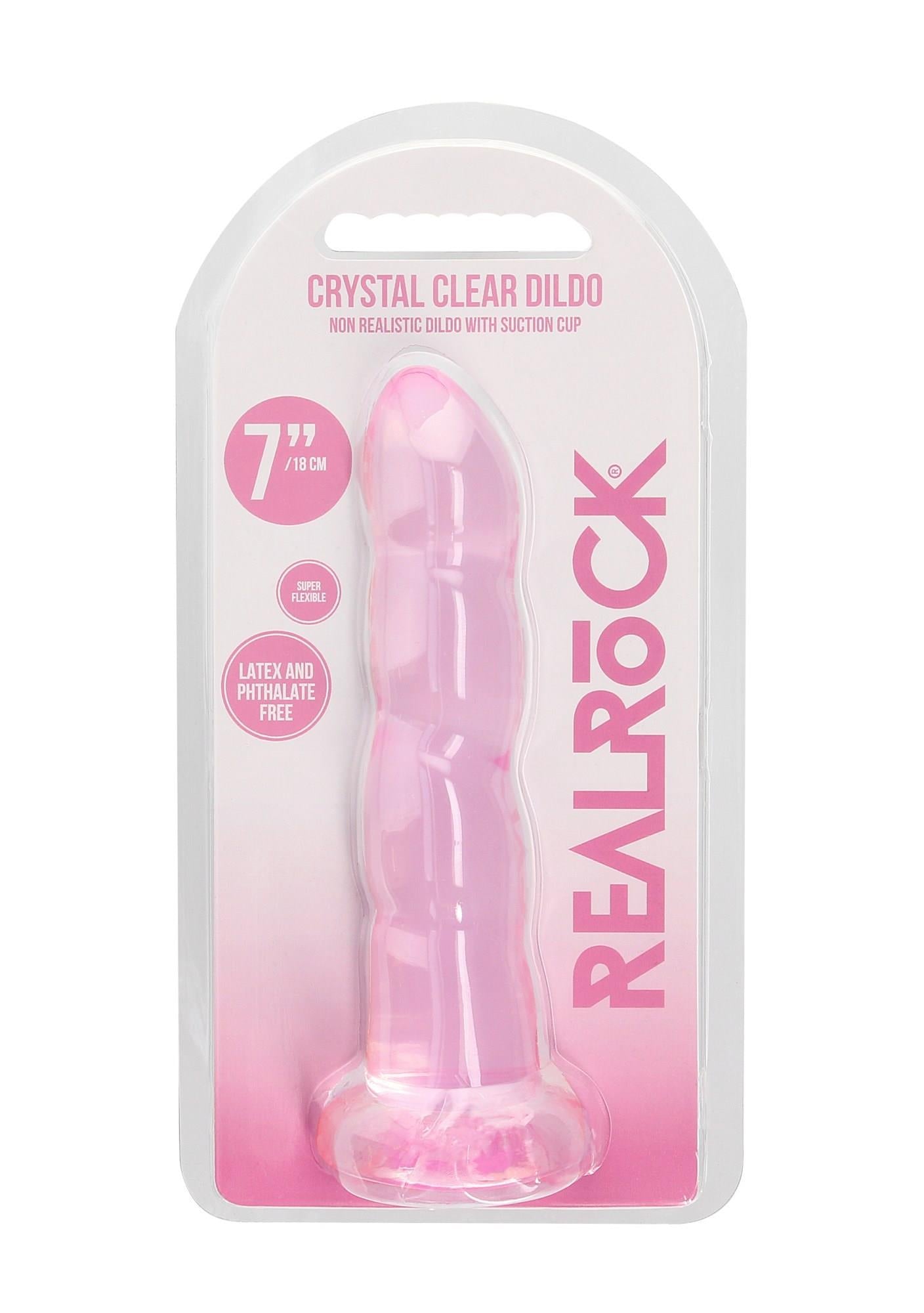 1-Różowe żelowe silikonowe dildo z przyssawką 18 cm-1