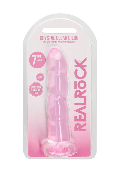 1-Różowe żelowe silikonowe dildo z przyssawką 18 cm-1