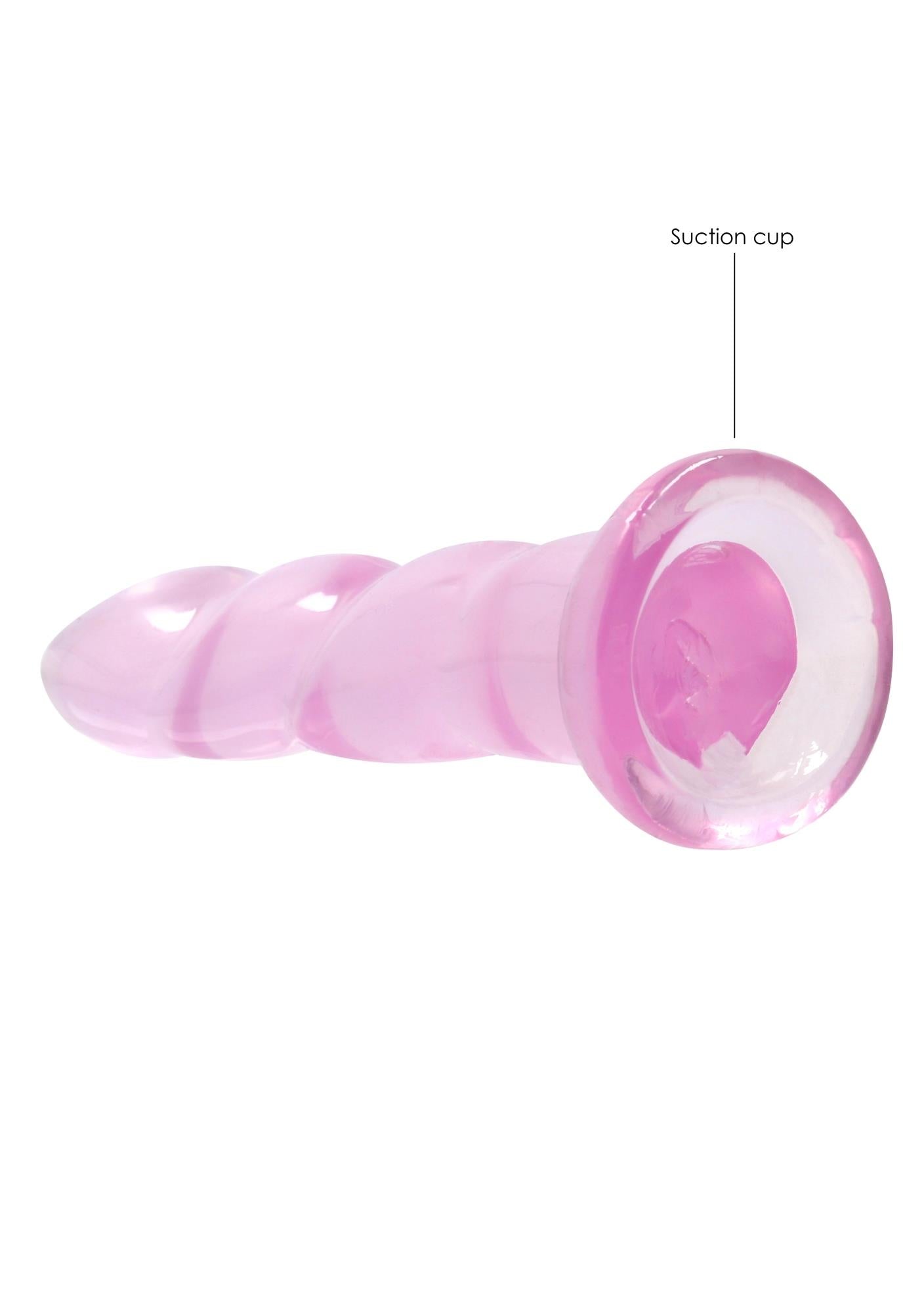 4-Różowe żelowe silikonowe dildo z przyssawką 18 cm-4