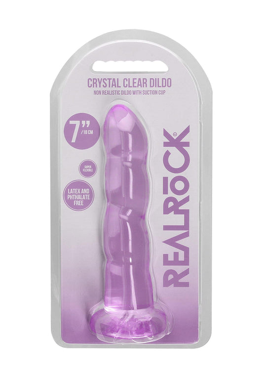 1-Dildo fioletowe spiralne z mocną przyssawką 18 cm-1