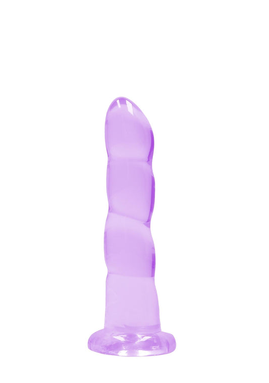 2-Dildo fioletowe spiralne z mocną przyssawką 18 cm-2