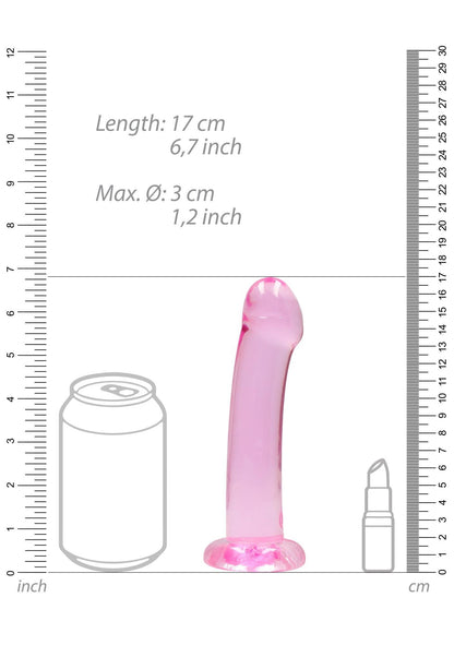 5-Dildo różowe gładkie z mocną przyssawką 18 cm-5