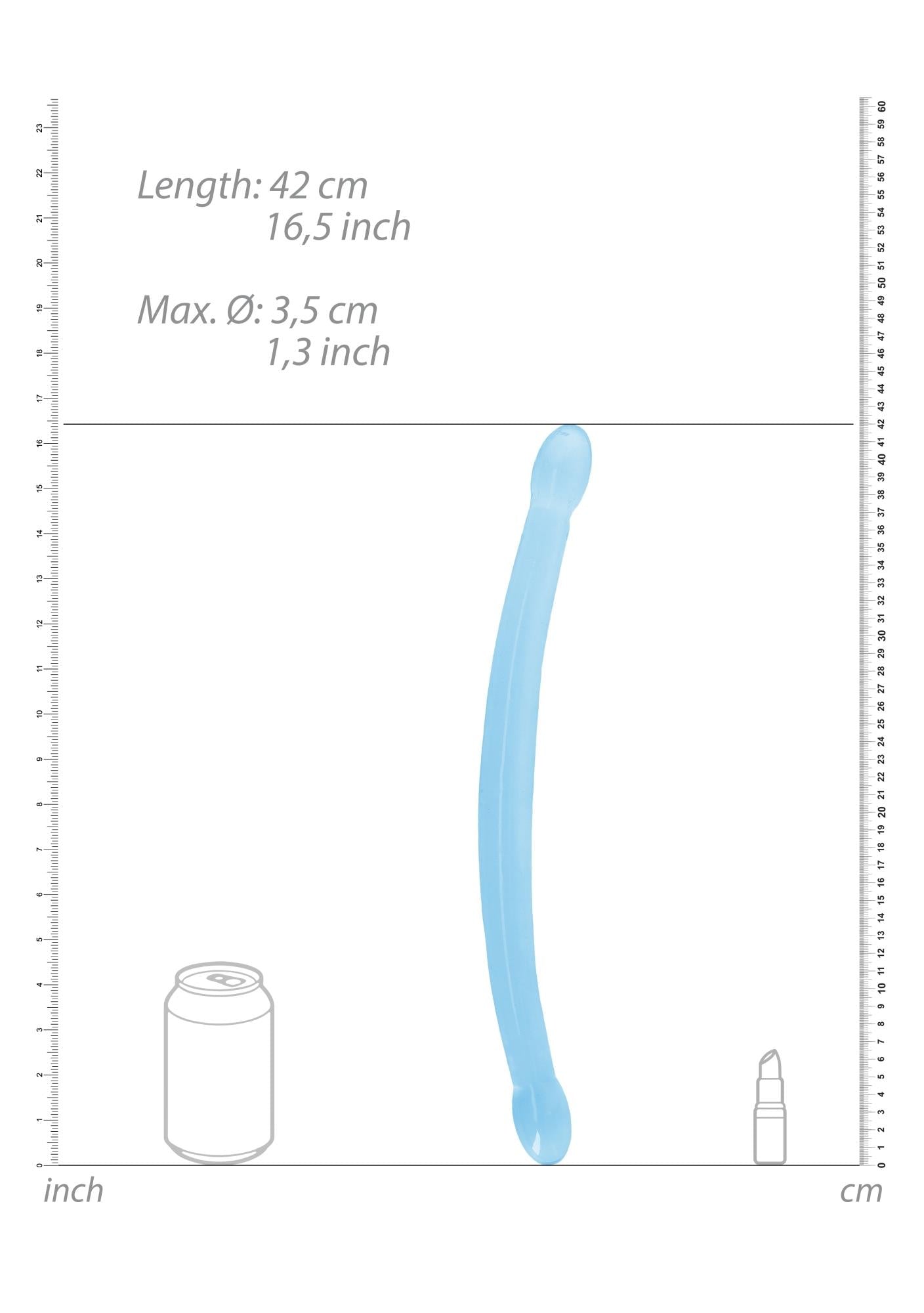 4-Gładkie podwójne dildo do sexu lesbijskiego 42 cm-4