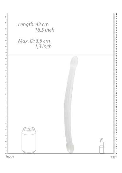 4-Podwójne silikonowe dildo gładkie długie 42 cm-4