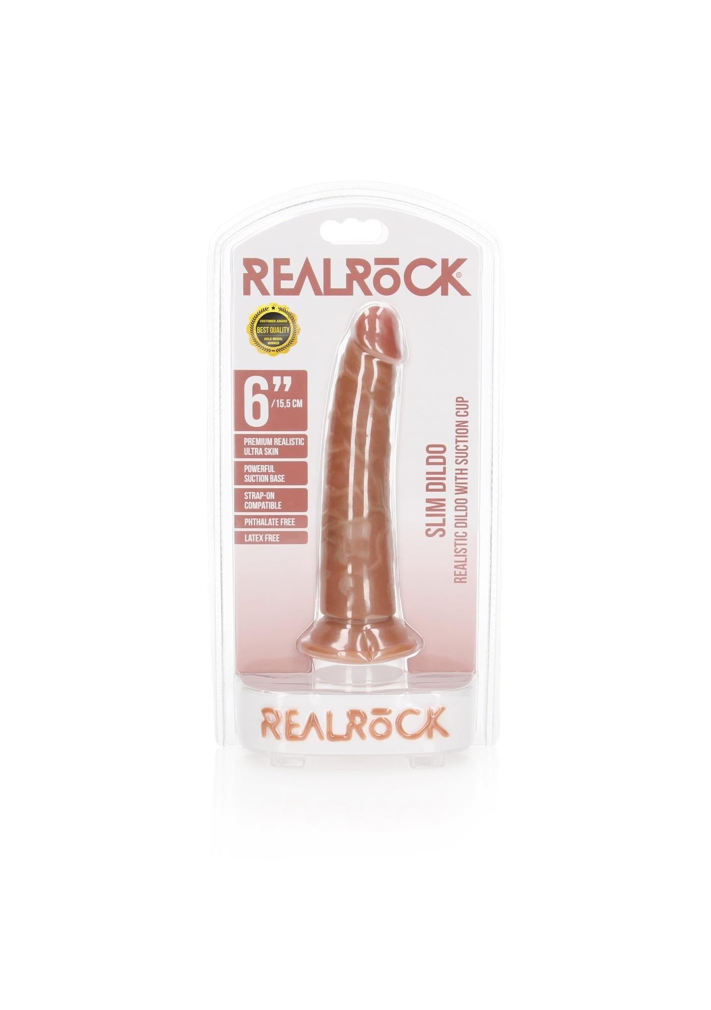 1-Slim Realistic Dildo with Suction Cup - 6""/ 15,5 cm-1