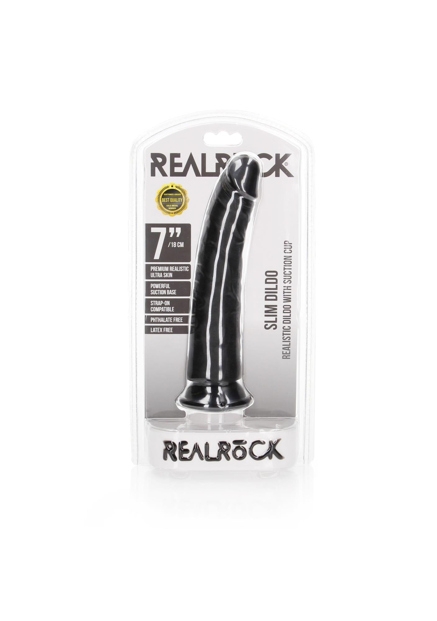 1-Slim Realistic Dildo with Suction Cup - 7""/ 18 cm-1