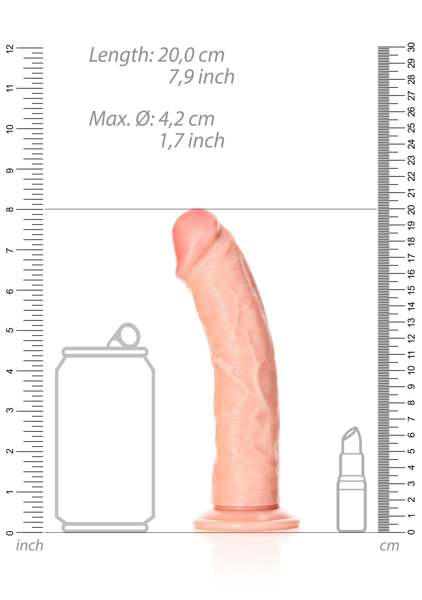 7-Curved Realistic Dildo with Suction Cup - 7""/ 18 cm-7