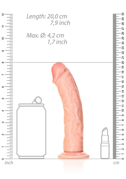 7-Curved Realistic Dildo with Suction Cup - 7""/ 18 cm-7