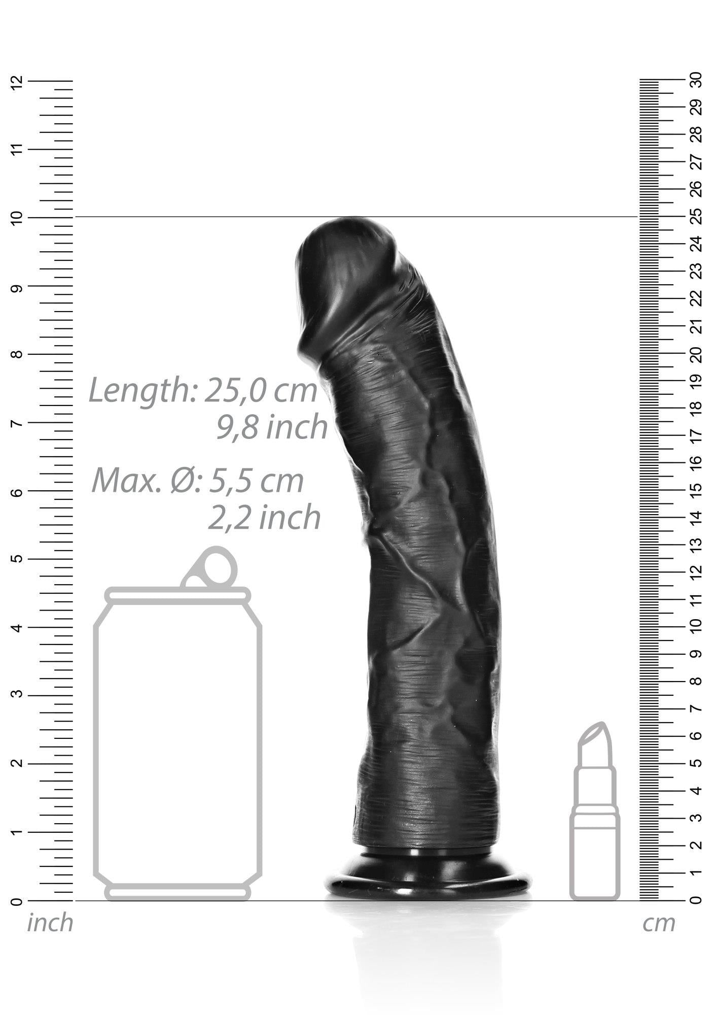 7-Czarne realistyczne żylaste dildo przyssawka 25 cm-7
