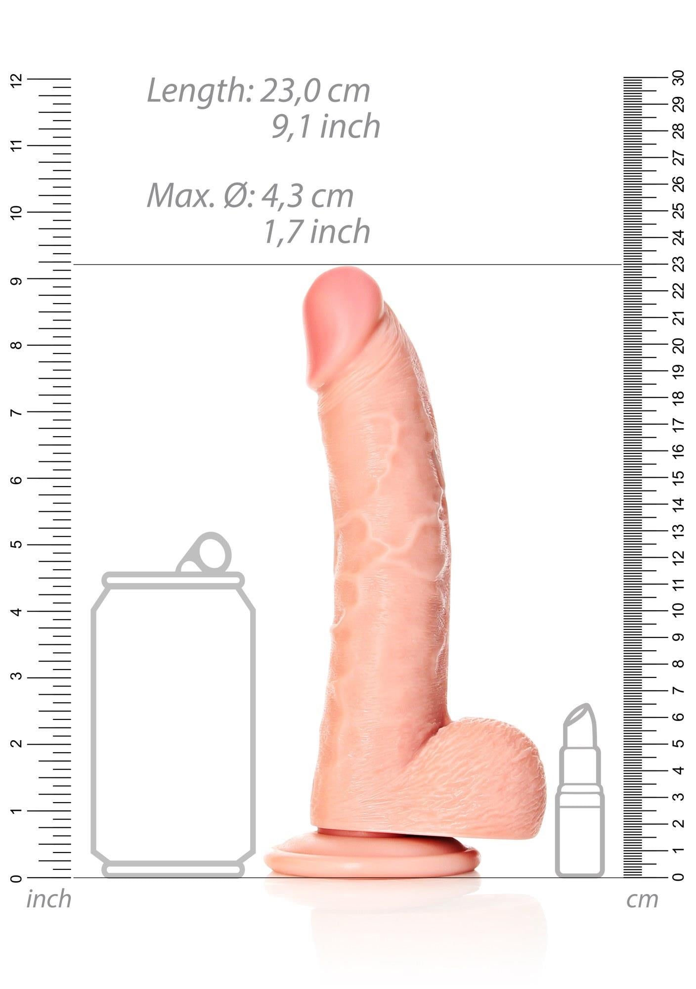 7-Silikonowe żylaste cieliste dildo przyssawka 23 cm-7