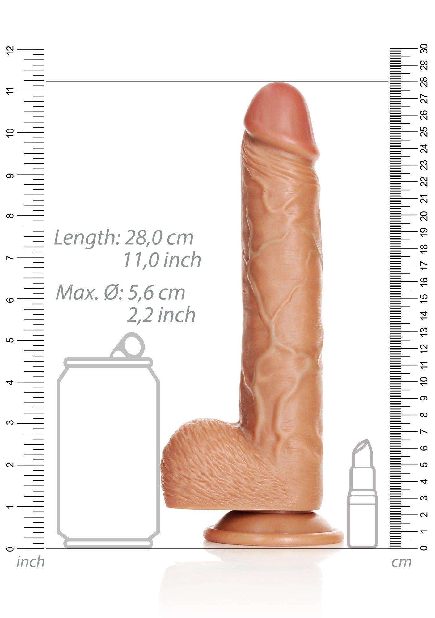 7-Duże realistyczne żylaste dildo z przyssawką 28 cm-7