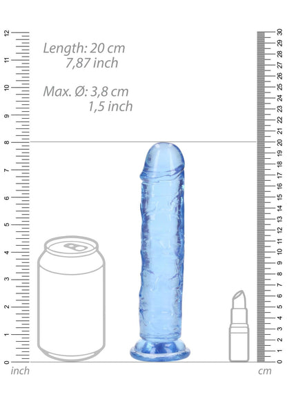 2-Żelowe niebieskie dildo z przyssawką waginalne i analne 20 cm-2