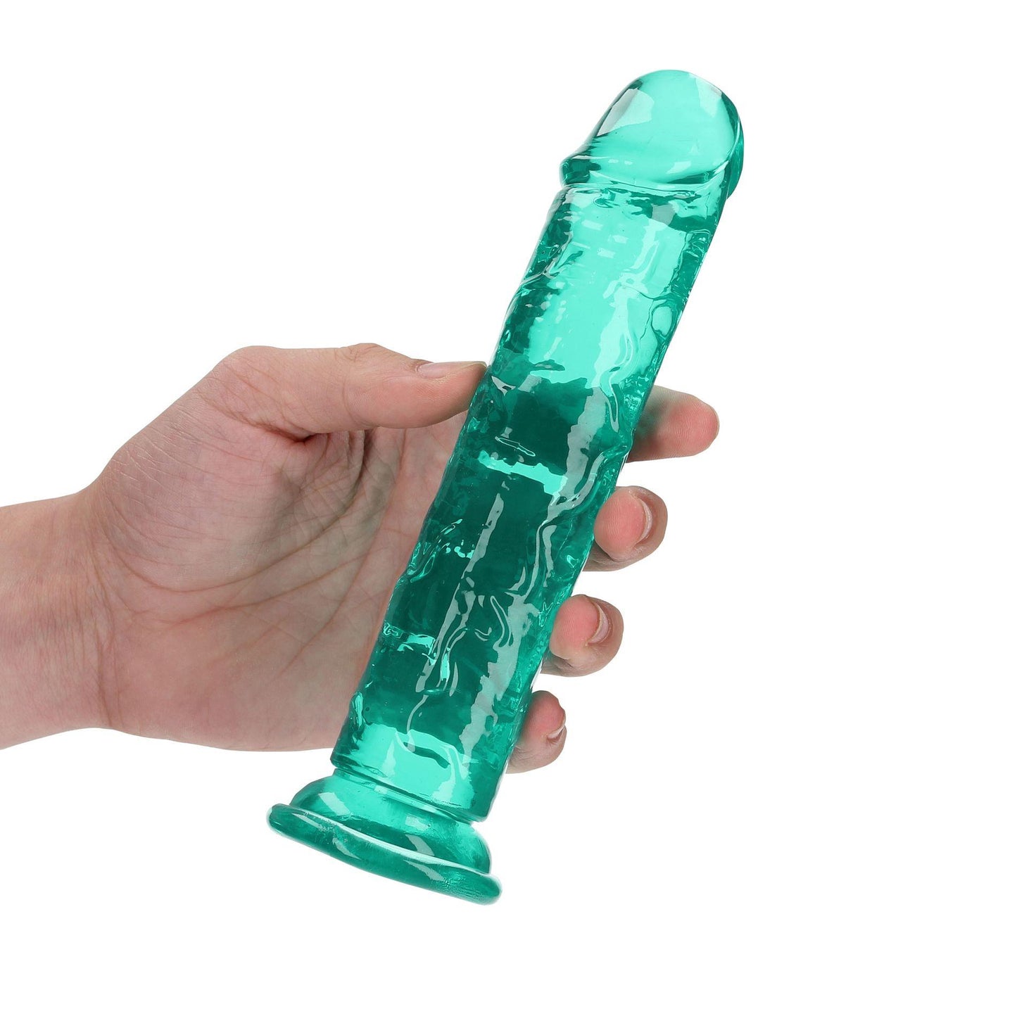 3-Żelowe zielone dildo z przyssawką waginalne i analne 20 cm-3