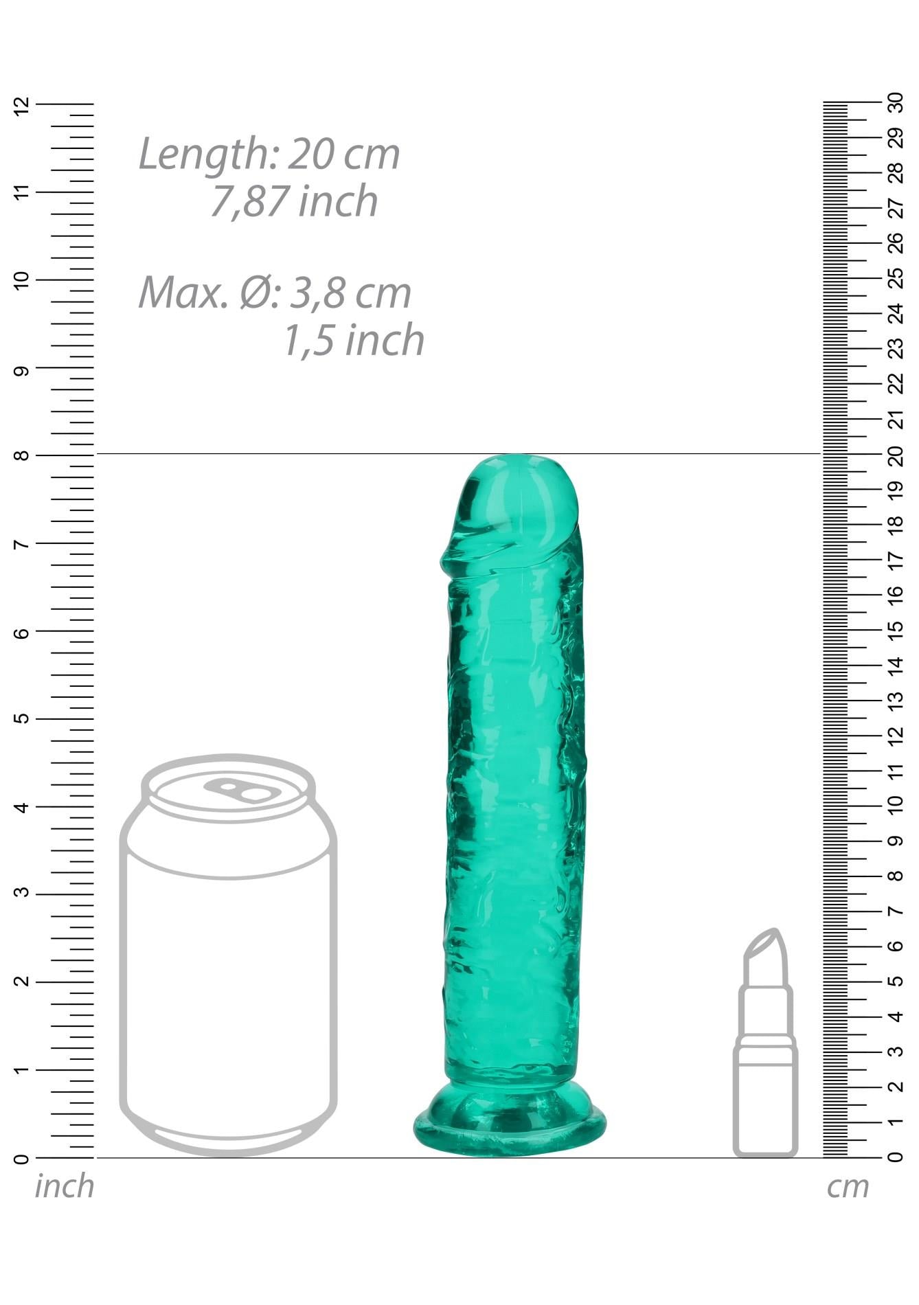 6-Żelowe zielone dildo z przyssawką waginalne i analne 20 cm-6