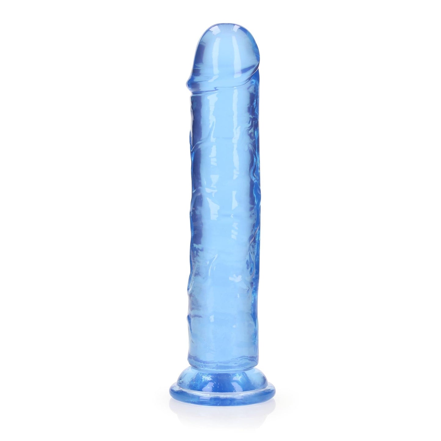 1-Żelowe niebieskie dildo z przyssawką waginalne i analne 22 cm-1