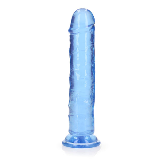 1-Żelowe niebieskie dildo z przyssawką waginalne i analne 22 cm-1