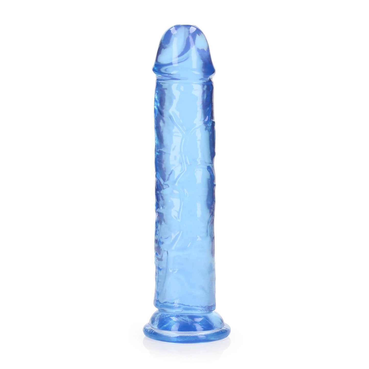 3-Żelowe niebieskie dildo z przyssawką waginalne i analne 22 cm-3