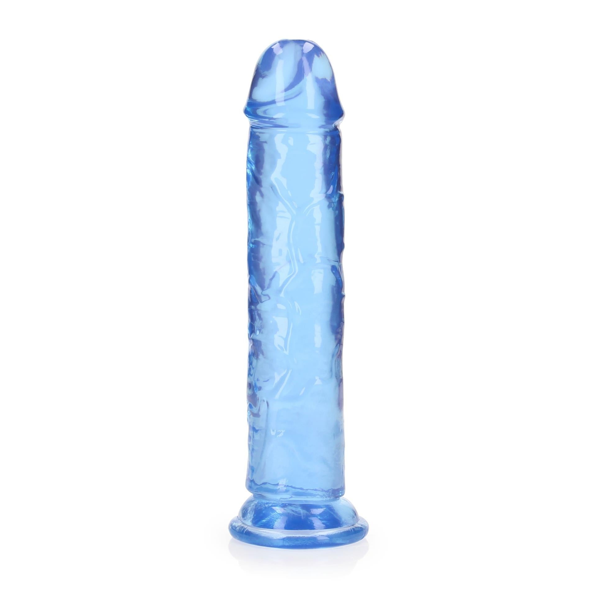 3-Żelowe niebieskie dildo z przyssawką waginalne i analne 22 cm-3