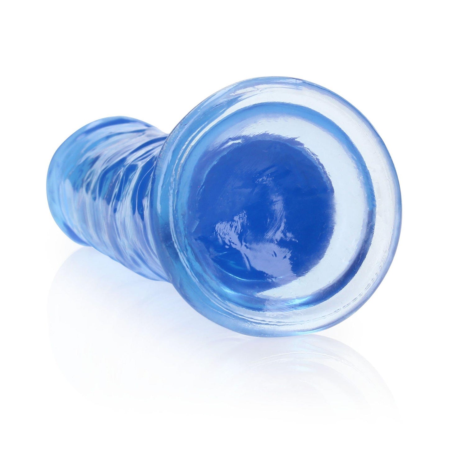 5-Żelowe niebieskie dildo z przyssawką waginalne i analne 22 cm-5