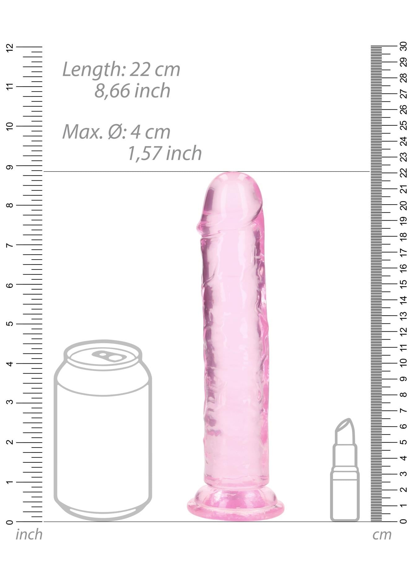 7-Żelowe różowe dildo z przyssawką waginalne i analne 22 cm-7