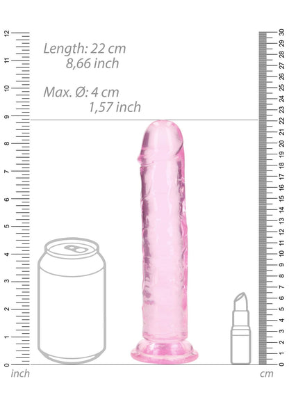 7-Żelowe różowe dildo z przyssawką waginalne i analne 22 cm-7