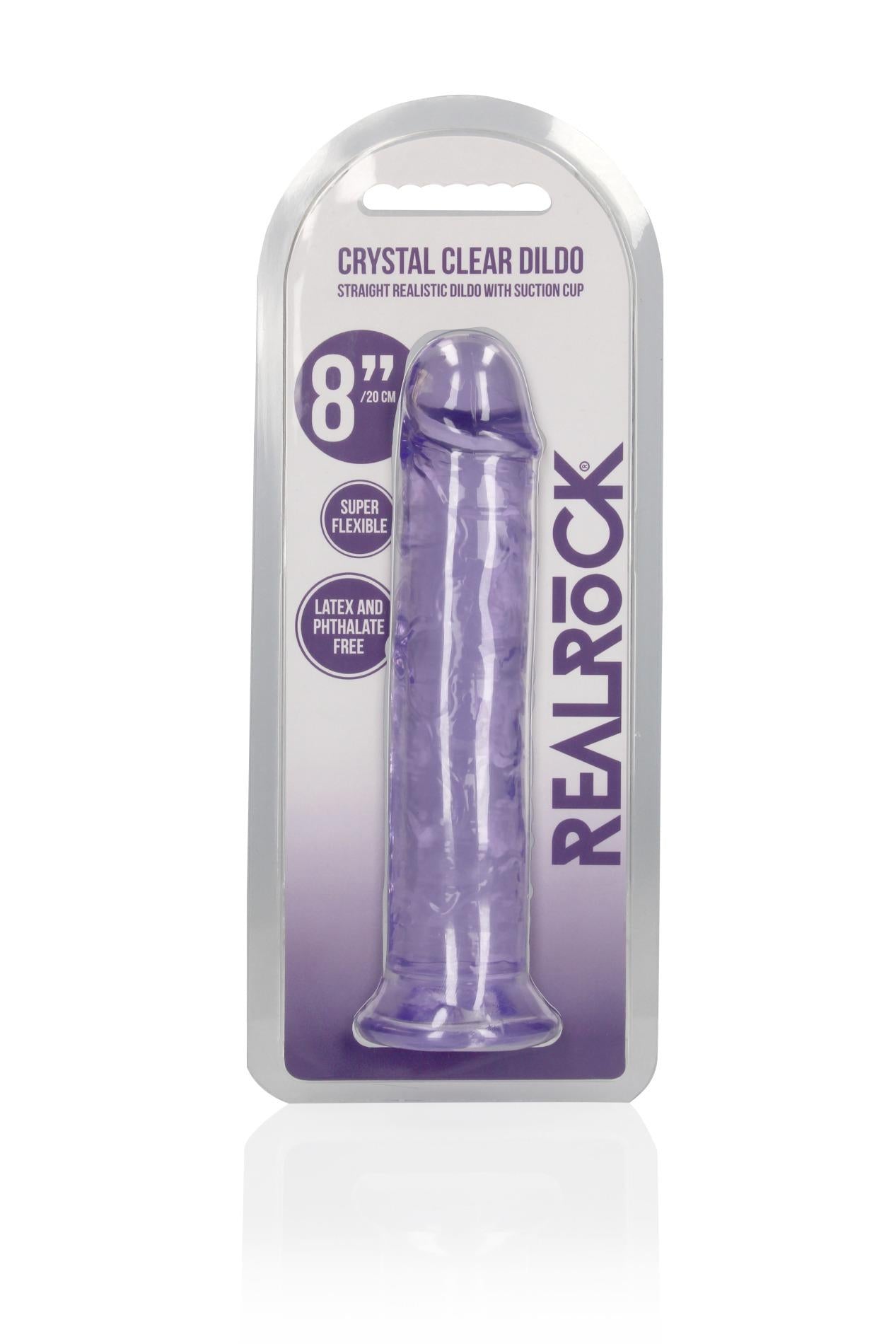 2-Żelowe fioletowe dildo z przyssawką waginalne i analne 22 cm-2
