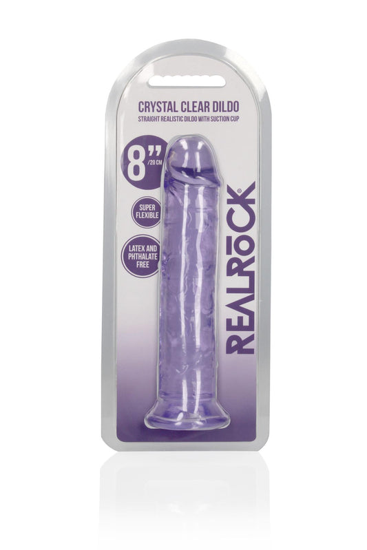 2-Żelowe fioletowe dildo z przyssawką waginalne i analne 22 cm-2