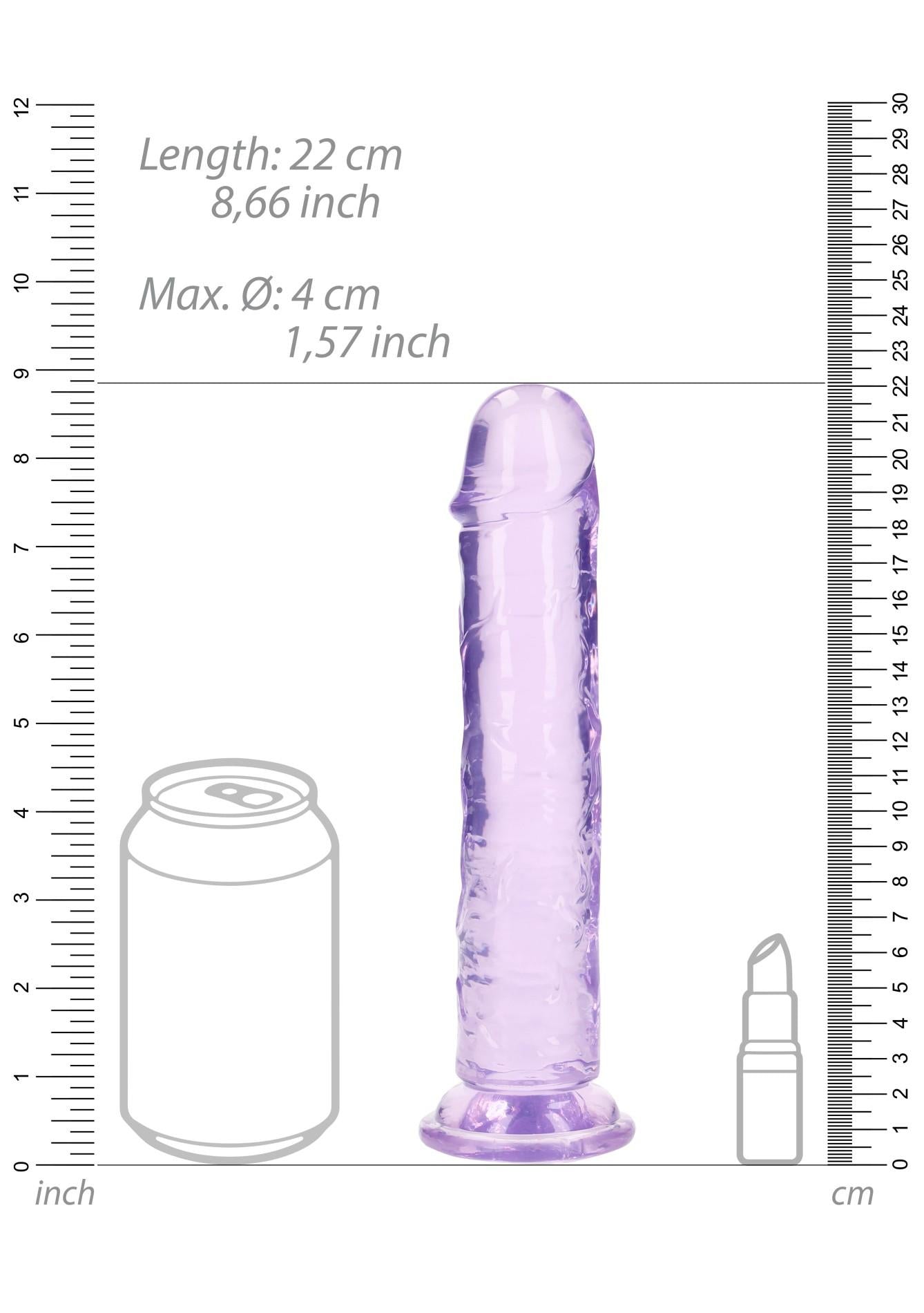 6-Żelowe fioletowe dildo z przyssawką waginalne i analne 22 cm-6