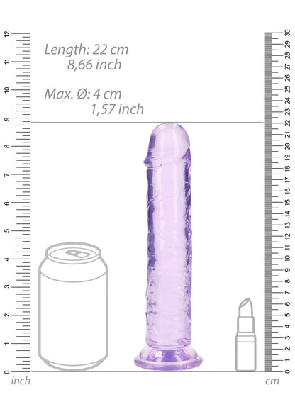 6-Żelowe fioletowe dildo z przyssawką waginalne i analne 22 cm-6