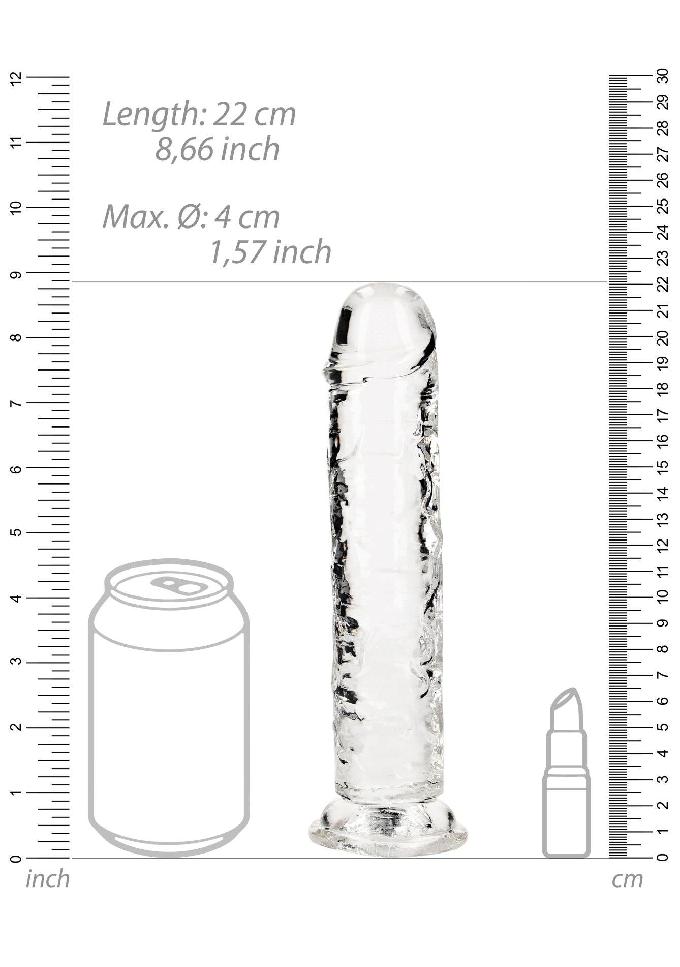 5-Żelowe przezroczyste dildo z przyssawką waginalne i analne 22 cm-5