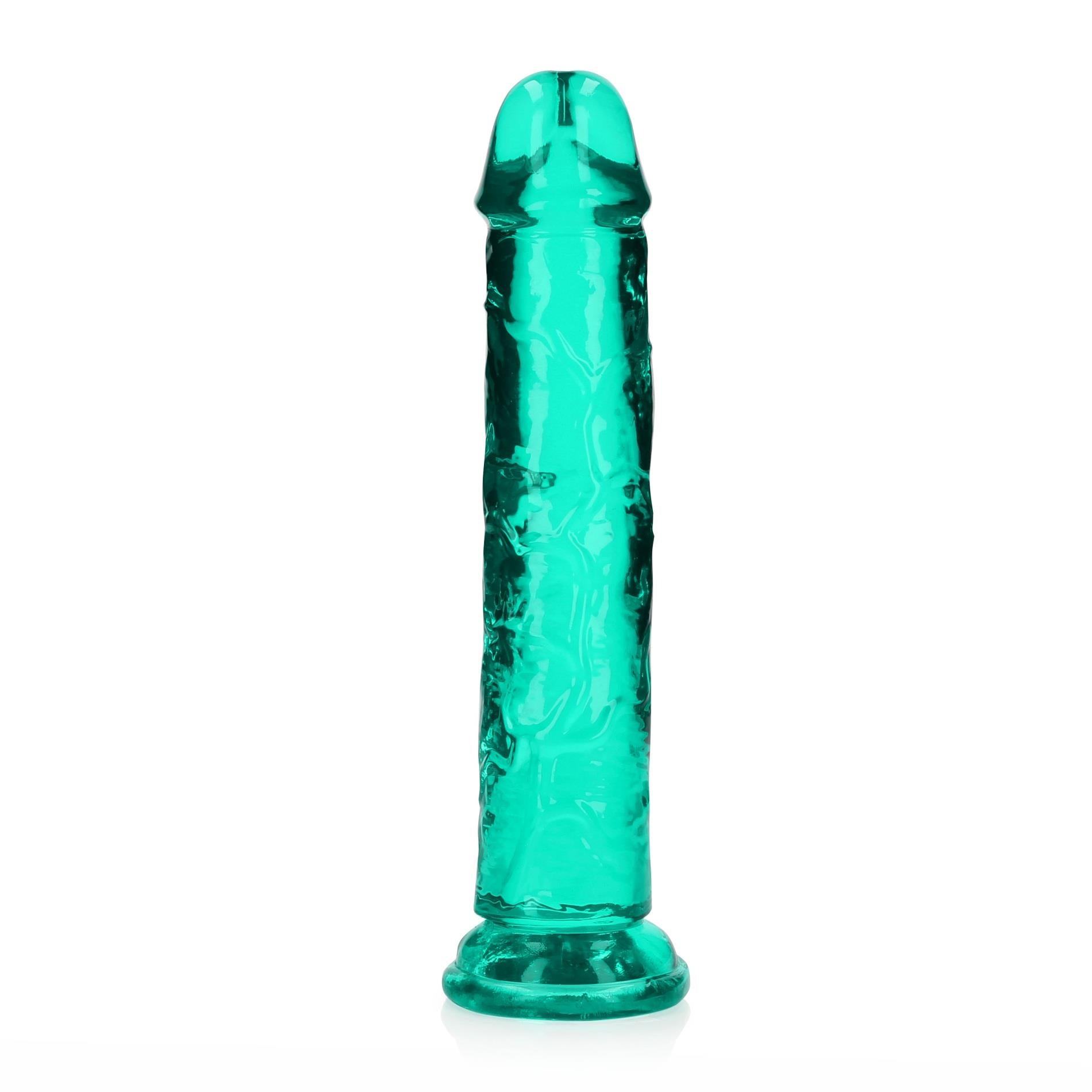 6-Żelowe zielone dildo z przyssawką waginalne i analne 22 cm-6