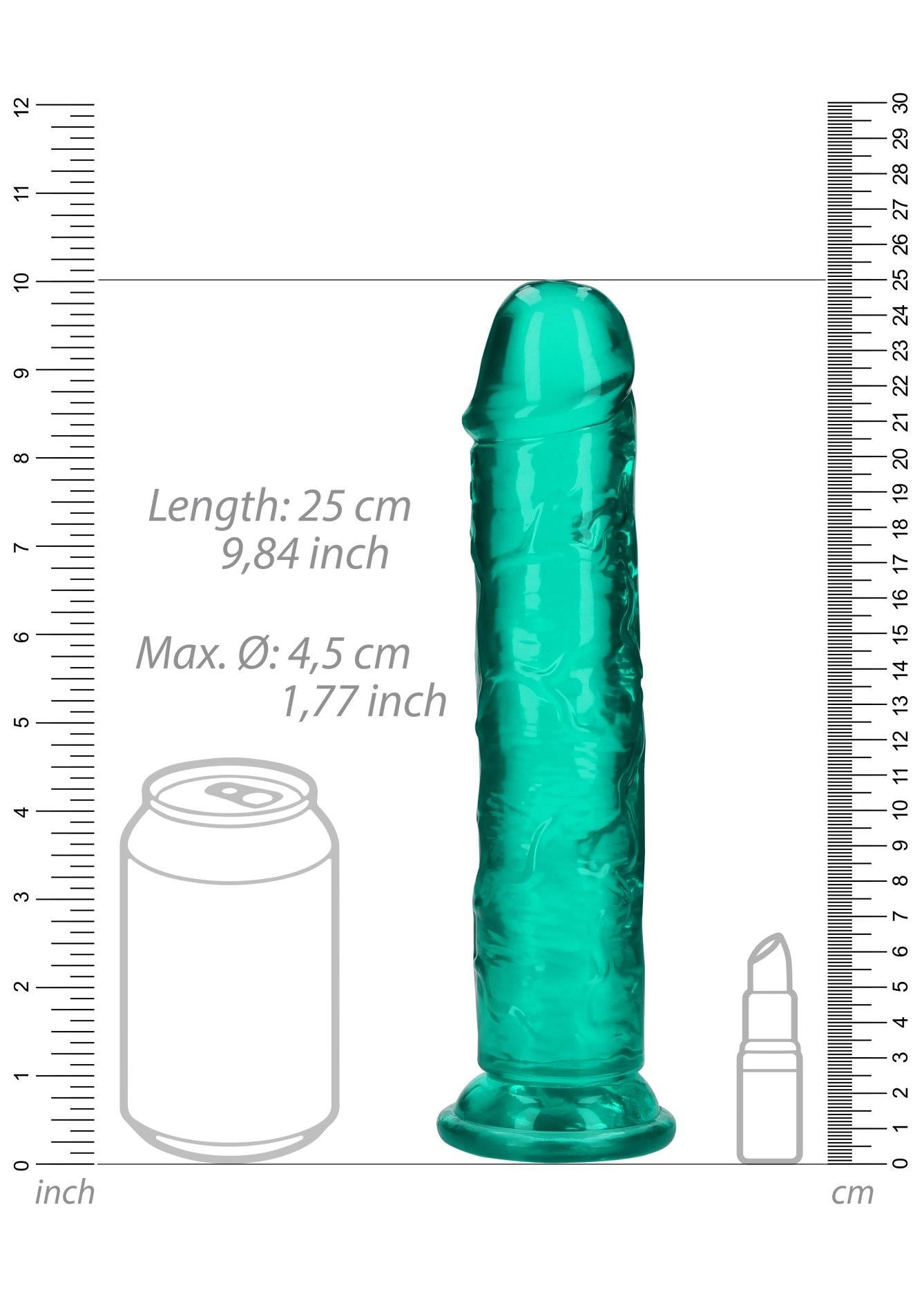 6-Żelowe zielone dildo z przyssawką waginalne i analne 25 cm-6