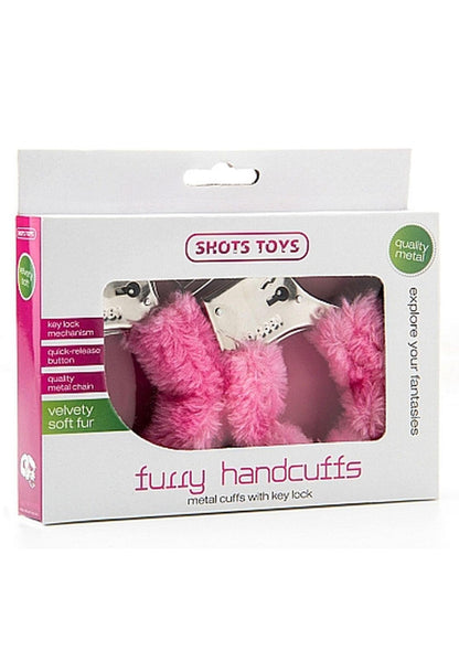 2-Furry Handcuffs - Pink-2