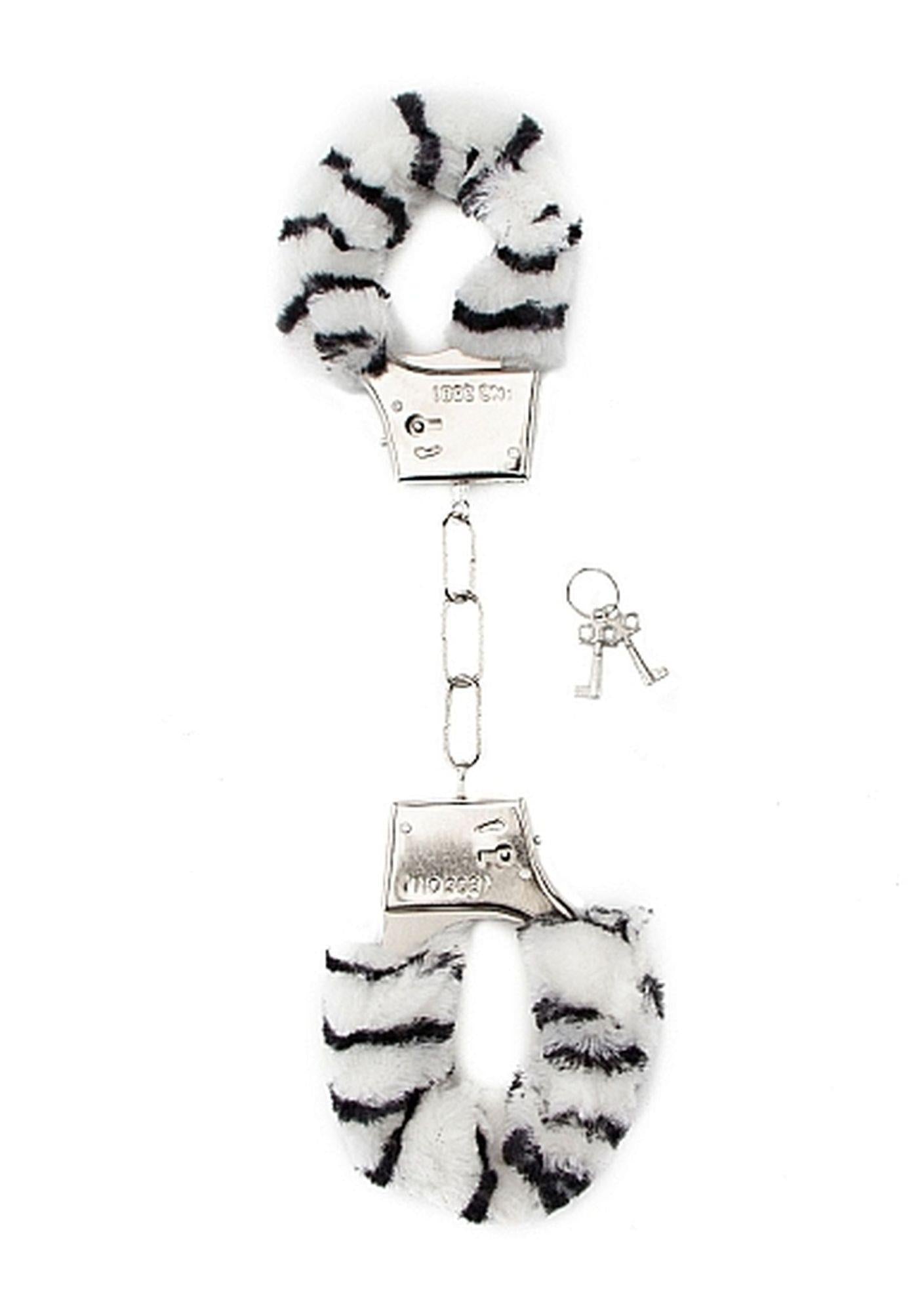 1-Kajdanki erotyczne z futerkiem bdsm bondage zebra-1