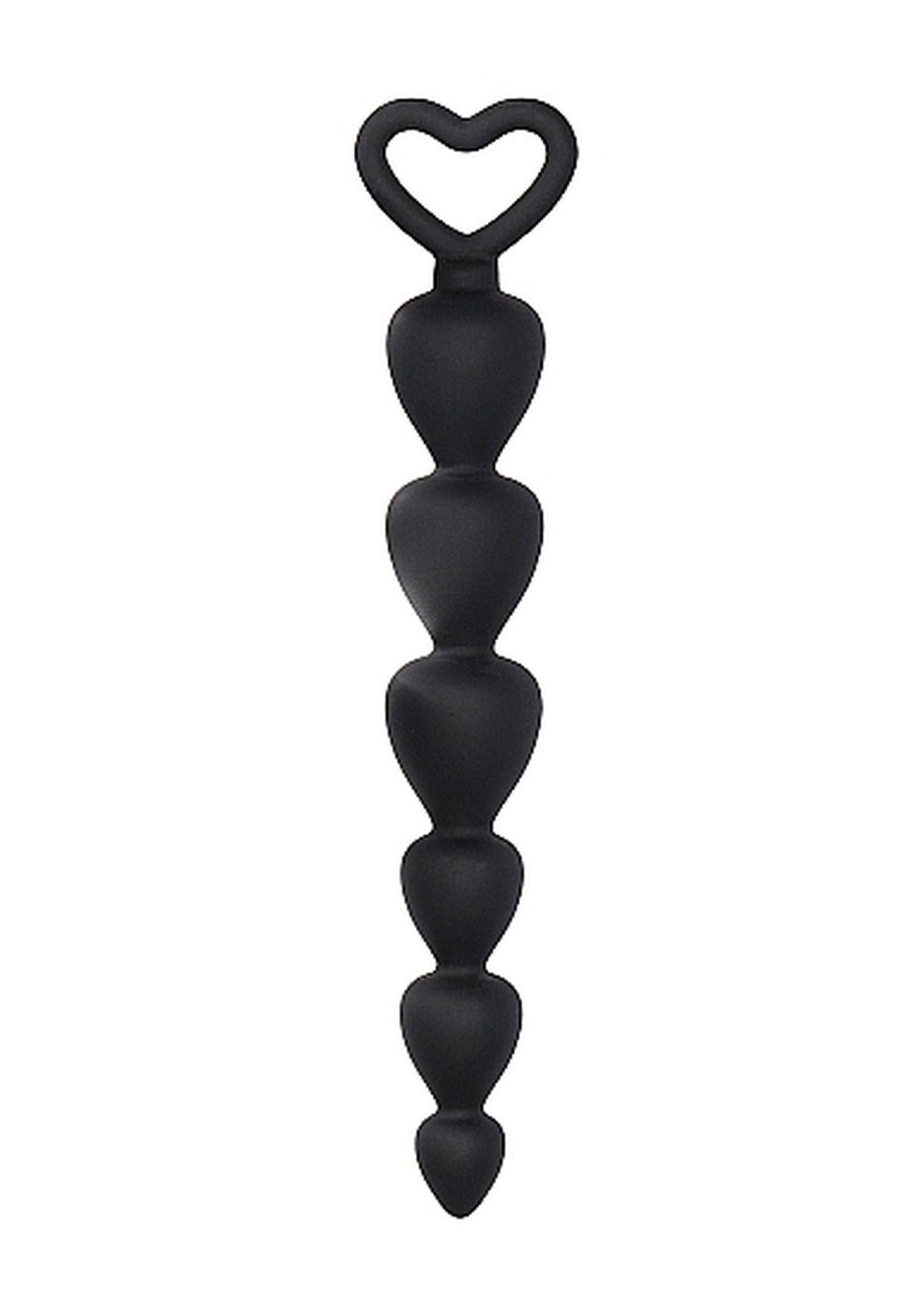 1-Korek koraliki analne zatyczka plug czarny 17,5 cm-1
