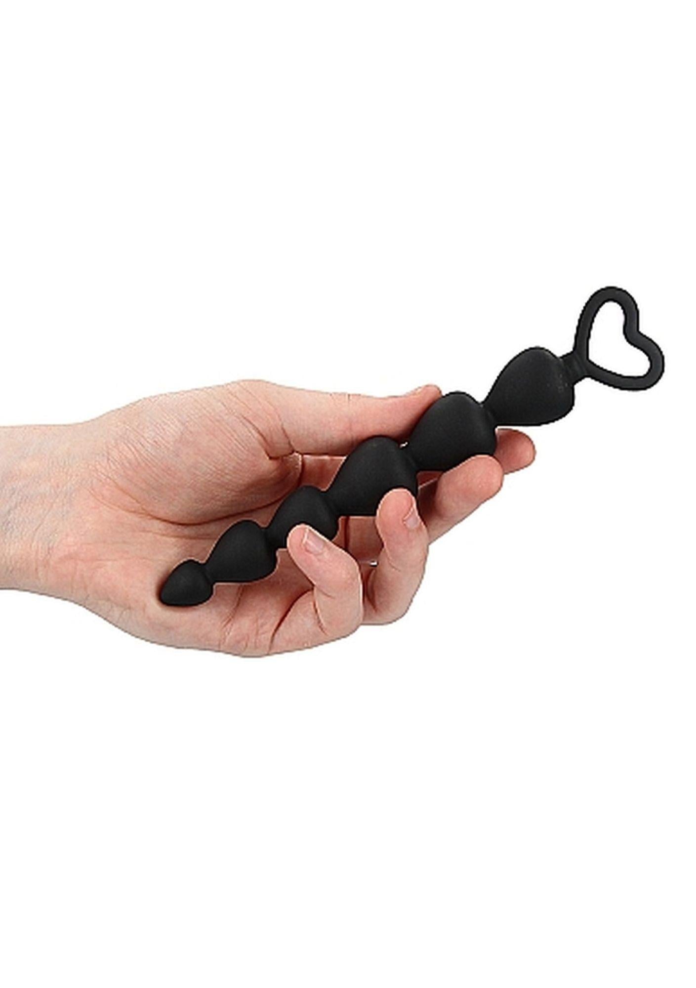 4-Korek koraliki analne zatyczka plug czarny 17,5 cm-4