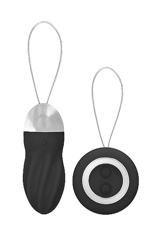 1-George - Rechargeable Remote Control Vibrating Egg - Black-1