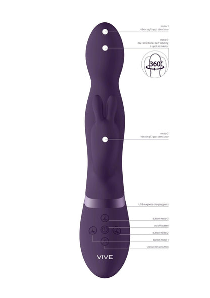 5-Wibrator królik - 360degrees Rabbit - Purple-5