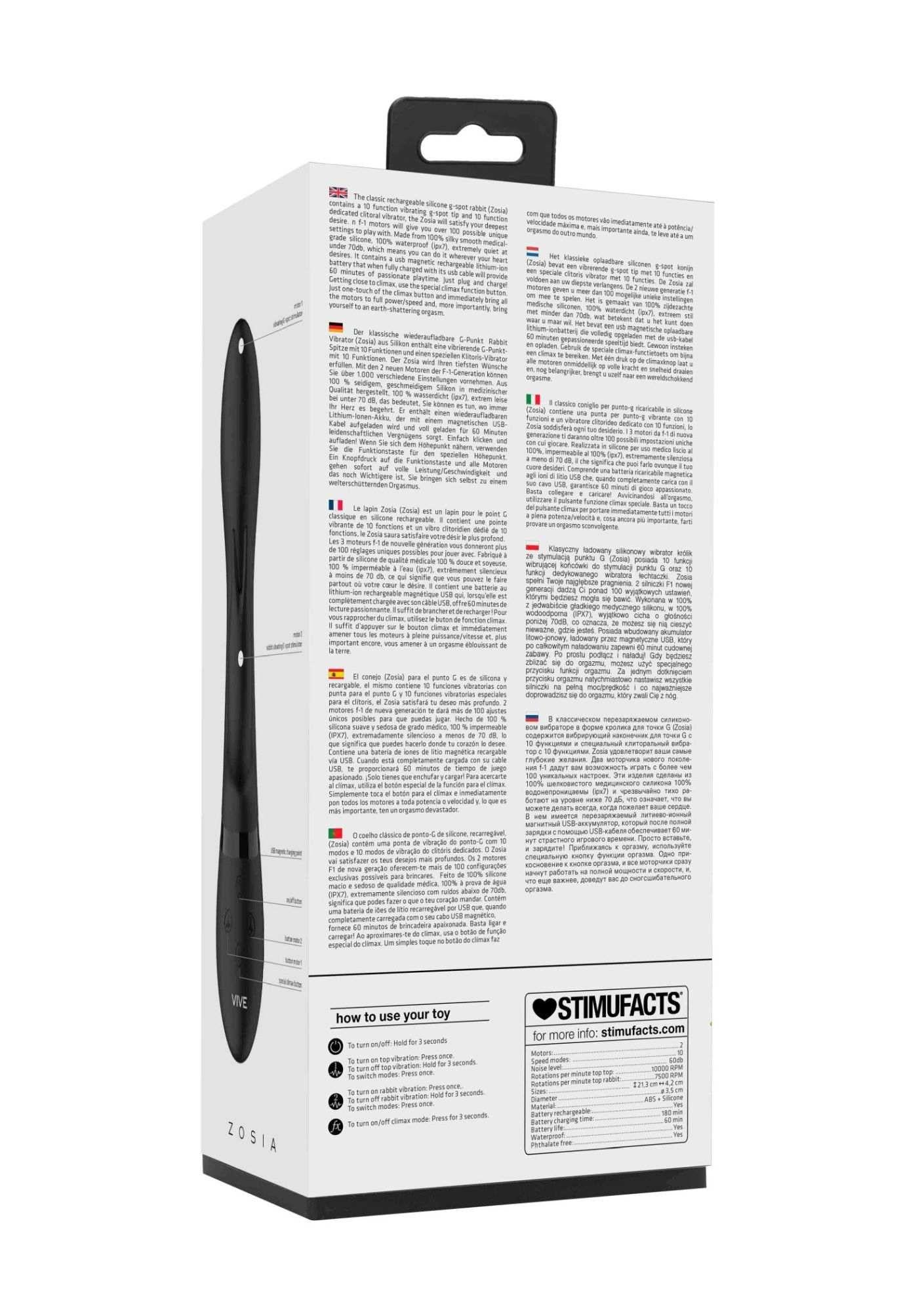 5-Wibrator-Zosia - Classic G-Spot Rabbit - Black-5